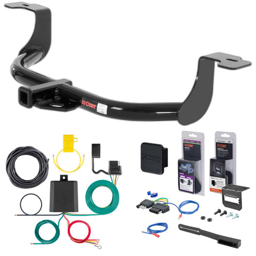 08 - 10 Honda Accord Coupe Curt 1-1/4" Class 1 Trailer Tow Hitch + 5-Flat Wiring Kit Tow Boat/Utility Trailer with Surge Brakes 11085