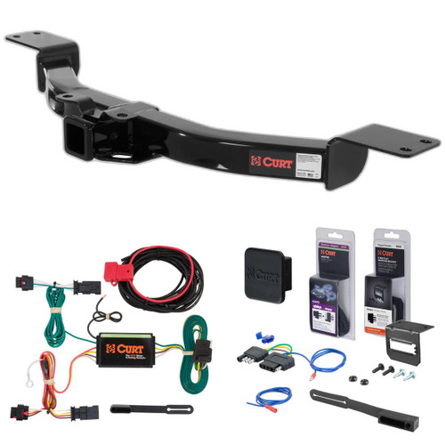 13 - 17 Chevrolet Traverse Curt 2" Class 3 Trailer Tow Hitch + 5-Flat Wiring Kit Tow Boat/Utility Trailer with Surge Brakes 13424