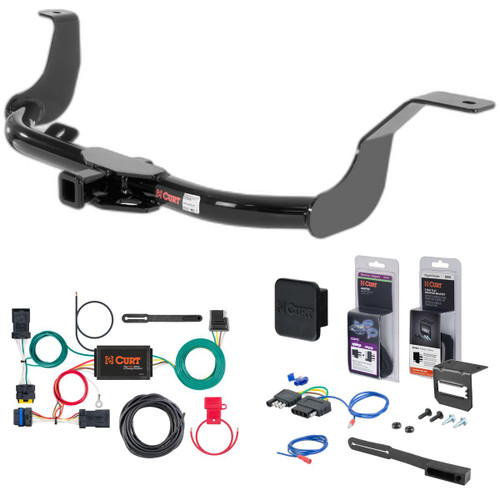 14 - 19 Nissan Versa Sedan Curt 1-1/4" Class 1 Trailer Tow Hitch + 5-Flat Wiring Kit Tow Boat/Utility Trailer with Surge Brakes 11256