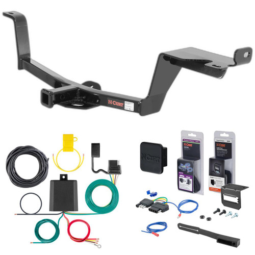 05 - 09 Kia Spectra Sedan Curt 1-1/4" Class 1 Trailer Tow Hitch + 5-Flat Wiring Kit Tow Boat/Utility Trailer with Surge Brakes 11679