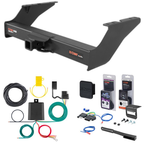 08 - 16 Ford F-450 Super Duty Excluding cab & chassis Curt 2" Class 5 Trailer Tow Hitch + 5-Flat Wiring Kit Tow Boat/Utility Trailer with Surge Brakes 15410