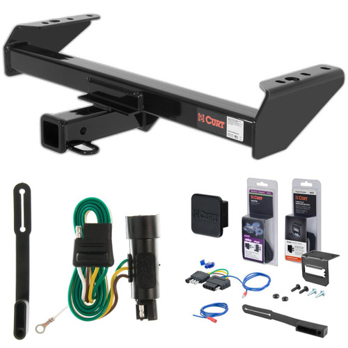 73 - 79 Ford F-350 Cab & chassis with 34" frame width (O.D.) Curt 2" Class 4 Trailer Tow Hitch + 5-Flat Wiring Kit Tow Boat/Utility Trailer with Surge Brakes 14082