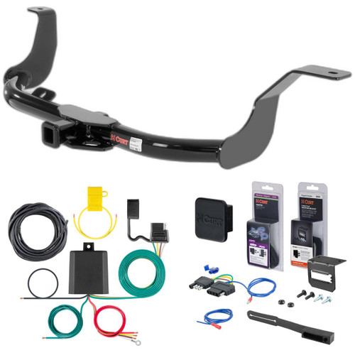 12 - 13 Nissan Versa Sedan Curt 1-1/4" Class 1 Trailer Tow Hitch + 5-Flat Wiring Kit Tow Boat/Utility Trailer with Surge Brakes 11256