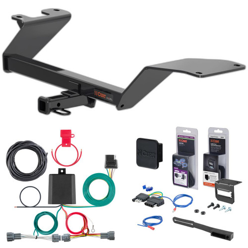 18 - 24 Nissan Kicks Curt 1-1/4" Class 1 Trailer Tow Hitch + 5-Flat Wiring Kit Tow Boat/Utility Trailer with Surge Brakes 11563