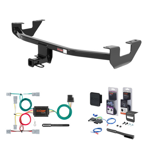 2010 - 2013 Mazda 3 Sedan Curt 1-1/4" Class 1 Trailer Tow Hitch + 5-Flat Wiring Kit Tow Boat/Utility Trailer with Surge Brakes 11393