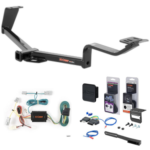 06 - 15 Honda Civic Coupe Curt 1-1/4" Class 1 Trailer Tow Hitch + 5-Flat Wiring Kit Tow Boat/Utility Trailer with Surge Brakes 11391