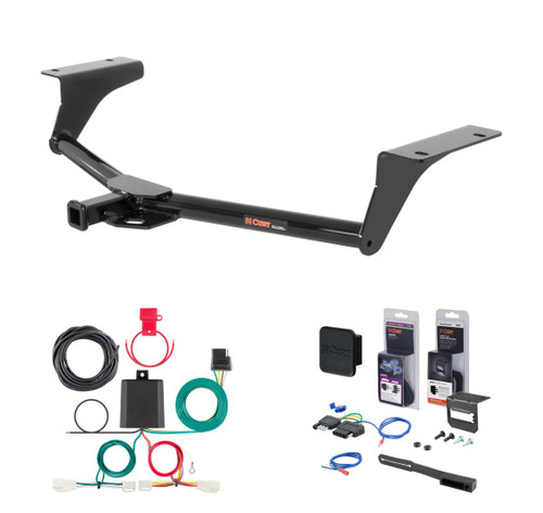 2013 - 2018 Toyota RAV4 Curt 1-1/4" Class 2 Trailer Tow Hitch + 5-Flat Wiring Kit Tow Boat/Utility Trailer with Surge Brakes 12108