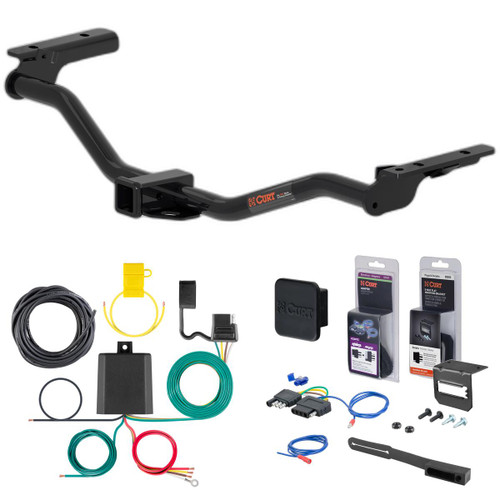 2019 Ford Police Interceptor Utility Curt 2" Class 3 Trailer Tow Hitch + 5-Flat Wiring Kit Tow Boat/Utility Trailer with Surge Brakes 13386