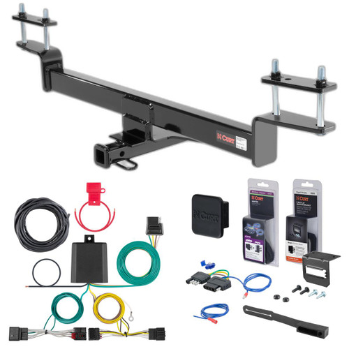 16 - 19 Volkswagen Passat Sedan, excluding hands free trunk Curt 1-1/4" Class 1 Trailer Tow Hitch + 5-Flat Wiring Kit Tow Boat/Utility Trailer with Surge Brakes 11234