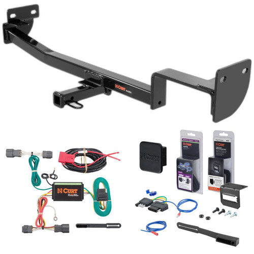 14 - 19 Kia Soul w/ LED taillights Curt 1-1/4" Class 1 Trailer Tow Hitch + 5-Flat Wiring Kit Tow Boat/Utility Trailer with Surge Brakes 11419