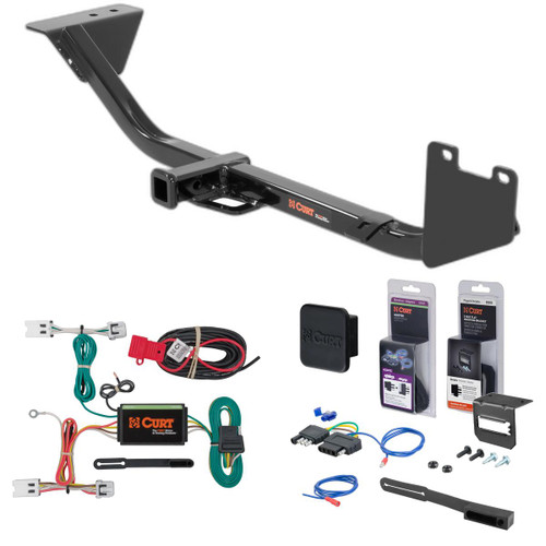 13 - 19 Nissan Sentra Sedan, excluding SR, SR Turbo and Nismo Curt 1-1/4" Class 1 Trailer Tow Hitch + 5-Flat Wiring Kit Tow Boat/Utility Trailer with Surge Brakes 11349