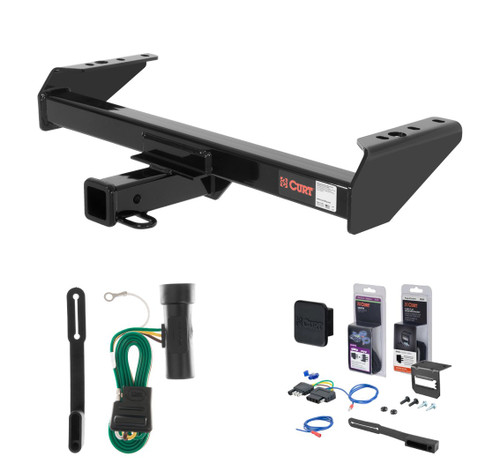 1975 - 1984 GMC K15 Excluding 10" step bumper Curt 2" Class 4 Trailer Tow Hitch + 5-Flat Wiring Kit Tow Boat/Utility Trailer with Surge Brakes 14082