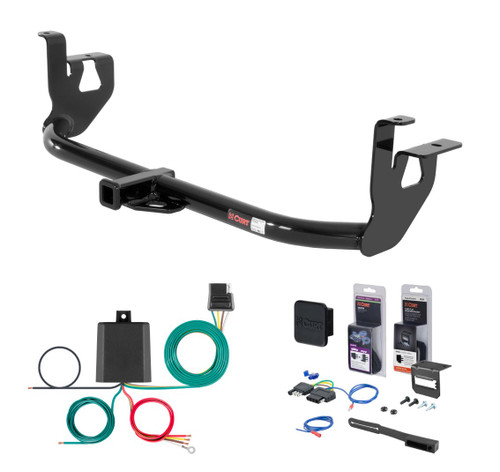 2010 - 2014 Volkswagen Golf Hatchback Curt 1-1/4" Class 1 Trailer Tow Hitch + 5-Flat Wiring Kit Tow Boat/Utility Trailer with Surge Brakes 11000