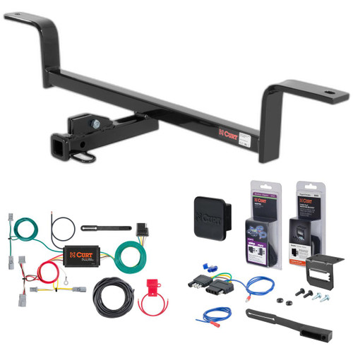 01 - 05 Honda Civic Sedan Curt 1-1/4" Class 1 Trailer Tow Hitch + 5-Flat Wiring Kit Tow Boat/Utility Trailer with Surge Brakes 11204