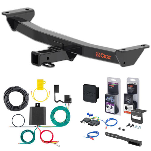 24 - 24 Ford Ranger Curt 2" Class 3 Trailer Tow Hitch + 5-Flat Wiring Kit Tow Boat/Utility Trailer with Surge Brakes 13607