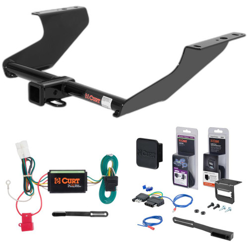 09 - 13 Subaru Forester Curt 2" Class 3 Trailer Tow Hitch + 5-Flat Wiring Kit Tow Boat/Utility Trailer with Surge Brakes 13147