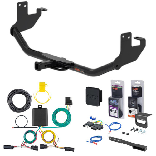 19 - 22 Chevrolet Trax w/ LED Tailights Curt 1-1/4" Class 1 Trailer Tow Hitch + 5-Flat Wiring Kit Tow Boat/Utility Trailer with Surge Brakes 11527