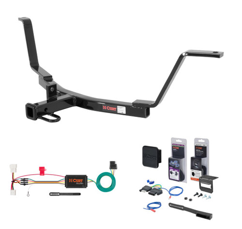 2012 - 2016 Honda CR-V Curt 1-1/4" Class 1 Trailer Tow Hitch + 5-Flat Wiring Kit Tow Boat/Utility Trailer with Surge Brakes 11555