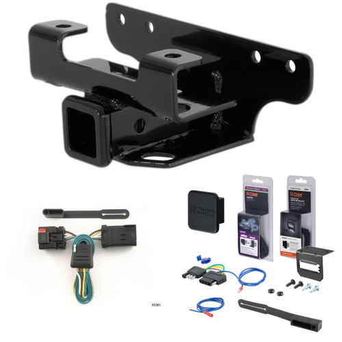 2002 Dodge Ram 1500 Factory style (built before 11/02) Curt 2" Class 3 Trailer Tow Hitch + 5-Flat Wiring Kit Tow Boat/Utility Trailer with Surge Brakes 13326-1