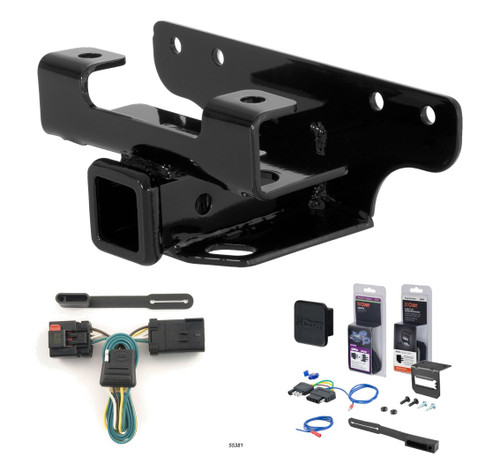 2002 Dodge Ram 1500 Factory style (built before 11/02) Curt 2" Class 3 Trailer Tow Hitch + 5-Flat Wiring Kit Tow Boat/Utility Trailer with Surge Brakes 13326-1