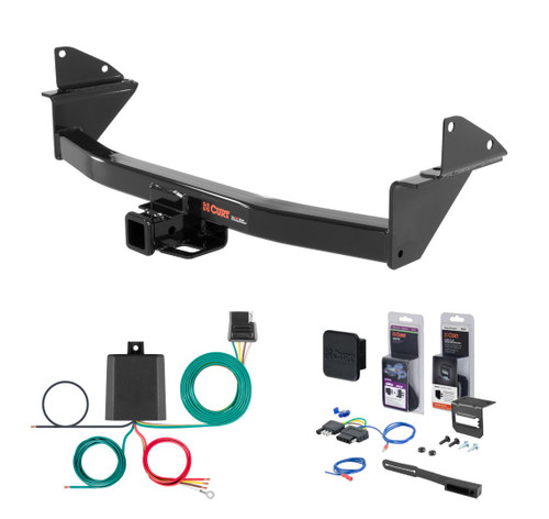 2015 - 2022 GMC Canyon Curt 2" Class 3 Trailer Tow Hitch + 5-Flat Wiring Kit Tow Boat/Utility Trailer with Surge Brakes 13176