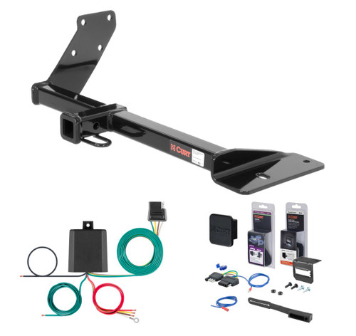 1999 - 2005 Volkswagen Jetta Sedan, 8th digit of VIN is 'M' Curt 1-1/4" Class 1 Trailer Tow Hitch + 5-Flat Wiring Kit Tow Boat/Utility Trailer with Surge Brakes 11070