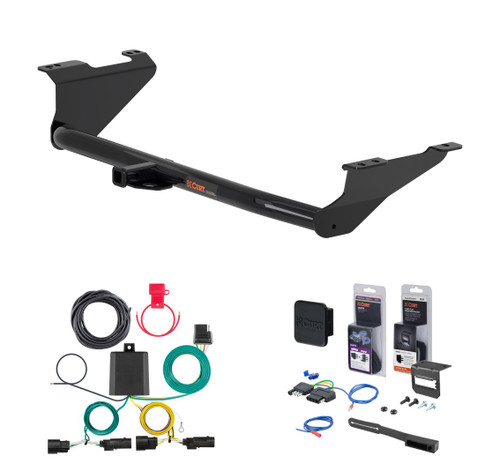 2021 - 2026 Chrysler Pacifica Curt 1-1/4" Class 2 Trailer Tow Hitch + 5-Flat Wiring Kit Tow Boat/Utility Trailer with Surge Brakes 12180