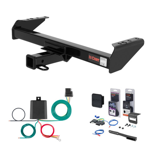 2001 - 2006 Chevrolet Silverado 3500 Cab & chassis Curt 2" Class 3 Trailer Tow Hitch + 5-Flat Wiring Kit Tow Boat/Utility Trailer with Surge Brakes 13028