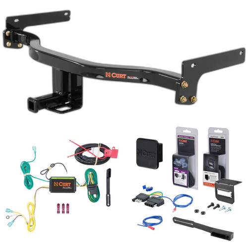 15 - 19 Lincoln MKC Curt 1-1/4" Class 2 Trailer Tow Hitch + 5-Flat Wiring Kit Tow Boat/Utility Trailer with Surge Brakes 12096