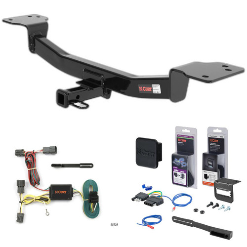 05 - 09 Hyundai Tucson Curt 1-1/4" Class 2 Trailer Tow Hitch + 5-Flat Wiring Kit Tow Boat/Utility Trailer with Surge Brakes 12126