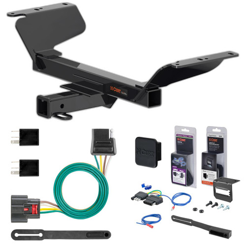 2018 GMC Terrain Excluding diesel Curt 2" Class 3 Trailer Tow Hitch + 5-Flat Wiring Kit Tow Boat/Utility Trailer with Surge Brakes 13439