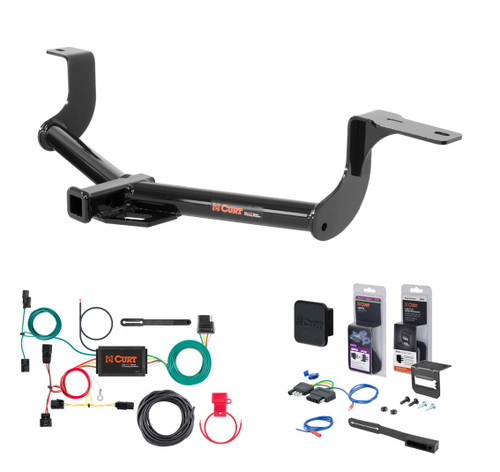 2015 - 2020 Honda Fit Curt 1-1/4" Class 1 Trailer Tow Hitch + 5-Flat Wiring Kit Tow Boat/Utility Trailer with Surge Brakes 11406