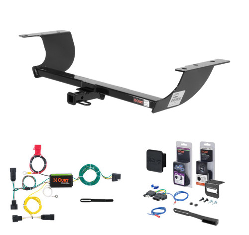 2015 Dodge Charger Curt 1-1/4" Class 2 Trailer Tow Hitch + 5-Flat Wiring Kit Tow Boat/Utility Trailer with Surge Brakes 12064