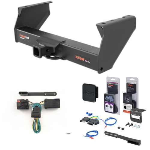 07 - 10 Dodge Ram 3500 Cab & chassis Curt 2" Class 5 Trailer Tow Hitch + 5-Flat Wiring Kit Tow Boat/Utility Trailer with Surge Brakes 15400