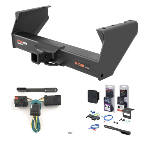 2007 - 2010 Dodge Ram 3500 Cab & chassis Curt 2" Class 5 Trailer Tow Hitch + 5-Flat Wiring Kit Tow Boat/Utility Trailer with Surge Brakes 15400