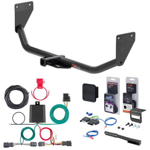 19 - 21 Hyundai Veloster Excluding Veloster N Curt 1-1/4" Class 1 Trailer Tow Hitch + 5-Flat Wiring Kit Tow Boat/Utility Trailer with Surge Brakes 11550