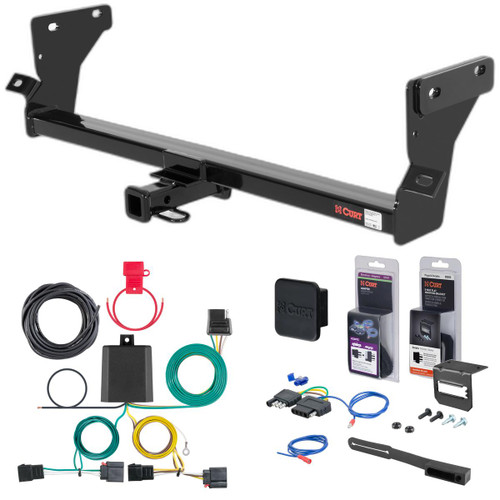 08 - 12 Dodge Caliber Excluding SRT Curt 1-1/4" Class 1 Trailer Tow Hitch + 5-Flat Wiring Kit Tow Boat/Utility Trailer with Surge Brakes 11006