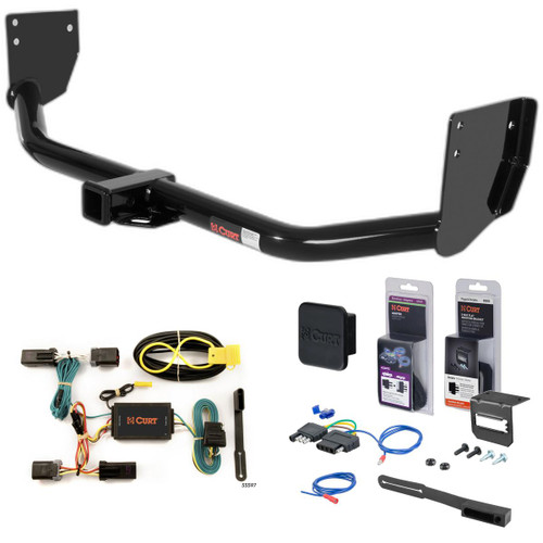 07 - 09 Chrysler Aspen Curt 2" Class 3 Trailer Tow Hitch + 5-Flat Wiring Kit Tow Boat/Utility Trailer with Surge Brakes 13296-1