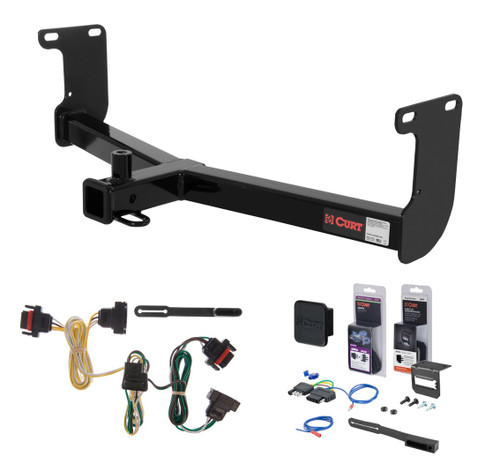 2005 - 2010 Dodge Dakota Curt 2" Class 3 Trailer Tow Hitch + 5-Flat Wiring Kit Tow Boat/Utility Trailer with Surge Brakes 13230