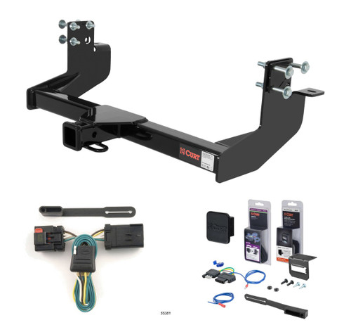 2003 - 2006 Freightliner Sprinter 118" and 140" WB with single rear wheels, 158" WB Curt 2" Class 4 Trailer Tow Hitch + 5-Flat Wiring Kit Tow Boat/Utility Trailer with Surge Brakes 14250