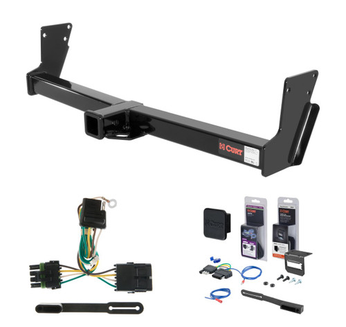 1992 - 1994 Chevrolet Blazer Down size Curt 2" Class 3 Trailer Tow Hitch + 5-Flat Wiring Kit Tow Boat/Utility Trailer with Surge Brakes 13020