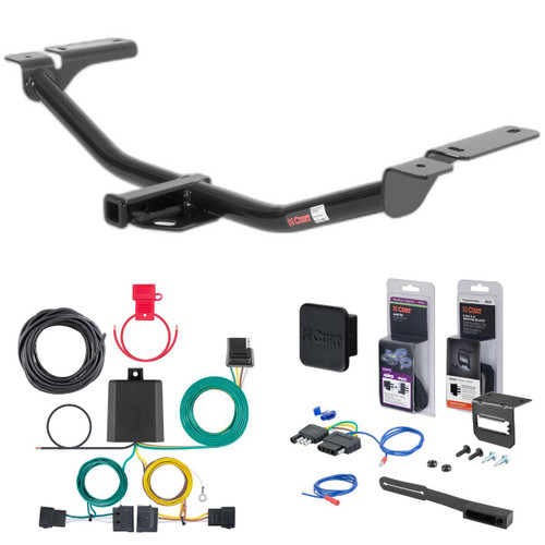 07 - 10 Ford Edge Excluding EcoBoost Curt 1-1/4" Class 2 Trailer Tow Hitch + 5-Flat Wiring Kit Tow Boat/Utility Trailer with Surge Brakes 12036