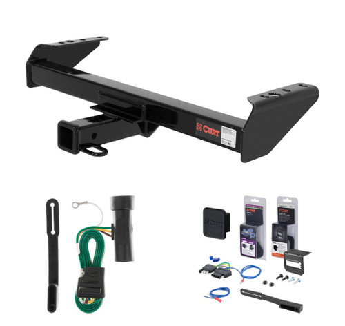 1975 - 1986 Chevrolet C10 Excluding 10" step bumper Curt 2" Class 3 Trailer Tow Hitch + 5-Flat Wiring Kit Tow Boat/Utility Trailer with Surge Brakes 13028