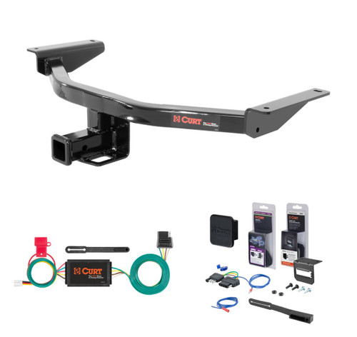 2016 - 2023 Mazda CX-9 Curt 2" Class 3 Trailer Tow Hitch + 5-Flat Wiring Kit Tow Boat/Utility Trailer with Surge Brakes 13284