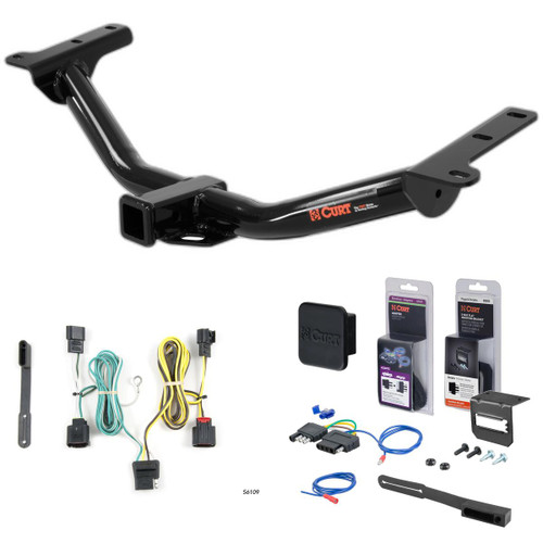 2010 Dodge Journey Curt 2" Class 3 Trailer Tow Hitch + 5-Flat Wiring Kit Tow Boat/Utility Trailer with Surge Brakes 13201