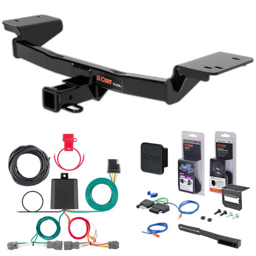 10 - 15 Hyundai Tucson Curt 2" Class 3 Trailer Tow Hitch + 5-Flat Wiring Kit Tow Boat/Utility Trailer with Surge Brakes 13120