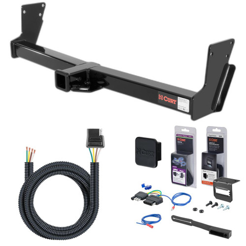 99 - 00 GMC Envoy Curt 2" Class 3 Trailer Tow Hitch + 5-Flat Wiring Kit Tow Boat/Utility Trailer with Surge Brakes 13020