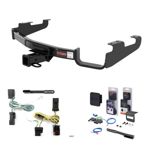 2004 - 2007 Dodge Caravan Excluding Stow 'n Go and Sport Curt 2" Class 3 Trailer Tow Hitch + 5-Flat Wiring Kit Tow Boat/Utility Trailer with Surge Brakes 13362