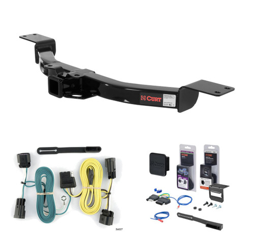 2009 - 2012 Chevrolet Traverse Curt 2" Class 3 Trailer Tow Hitch + 5-Flat Wiring Kit Tow Boat/Utility Trailer with Surge Brakes 13424