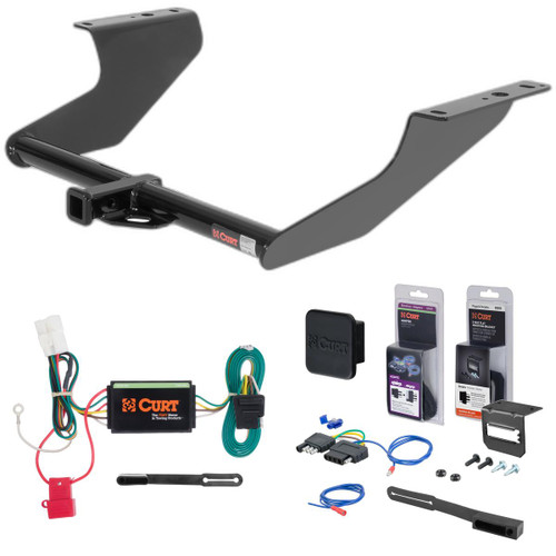 09 - 13 Subaru Forester Curt 1-1/4" Class 2 Trailer Tow Hitch + 5-Flat Wiring Kit Tow Boat/Utility Trailer with Surge Brakes 12047